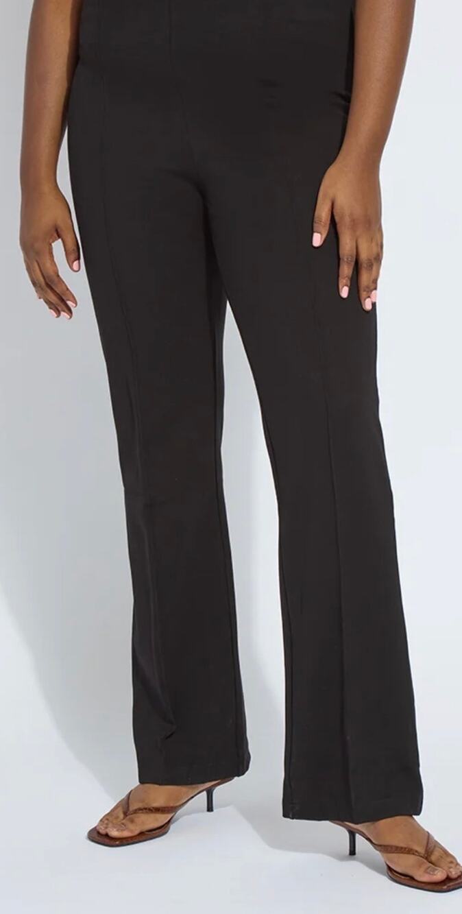 Lysse Pants SZ 3X Elysse Curvy Ponte Wide Leg Fit Flare Black Pull On NWT Travel